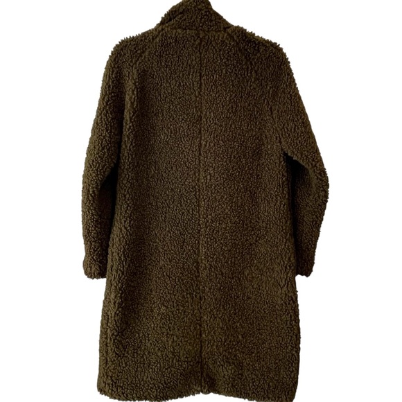 Lucky Brand Olive Green Teddy Fuzzy Soft Shearling Snap Front Peacoat Size S - Picture 6 of 13